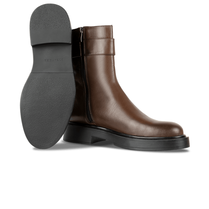 Beatrice: Bottes Femme - Cuir Marron - Bleather Maroc