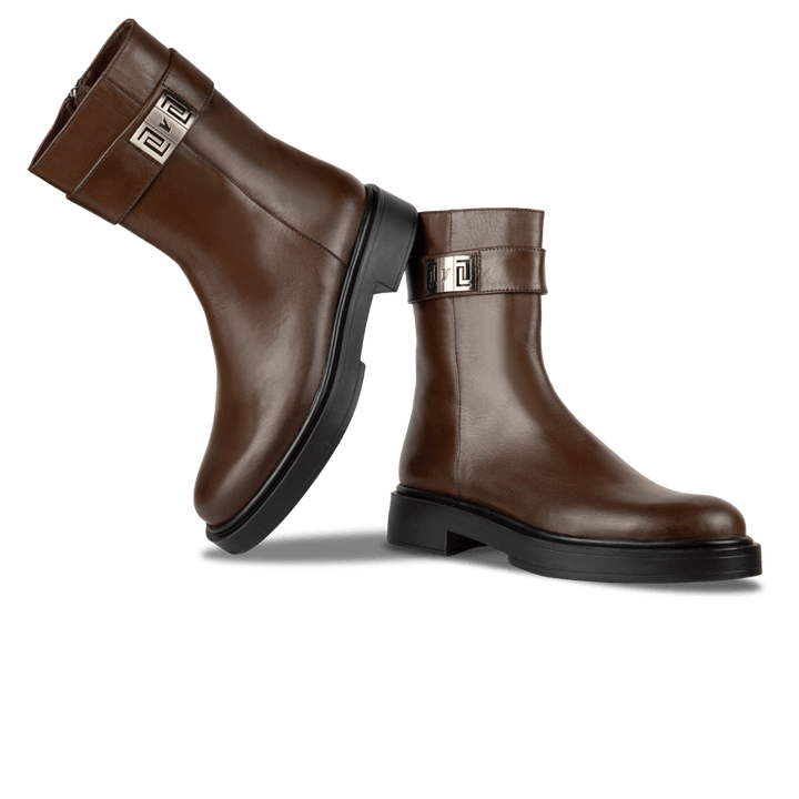 Beatrice: Bottes Femme - Cuir Marron - Bleather Maroc