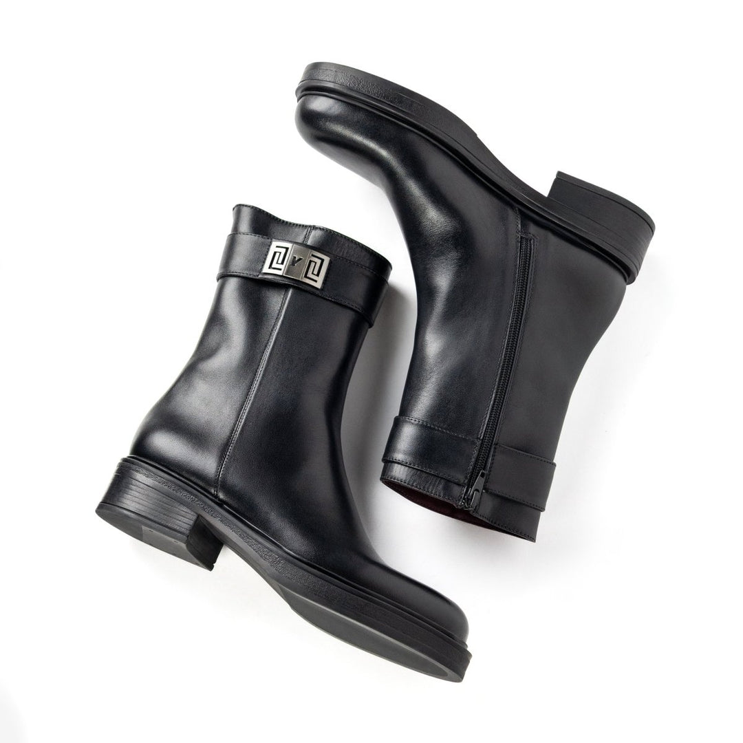 Beatrice: Bottes Femme - Cuir Noir - Bleather Maroc