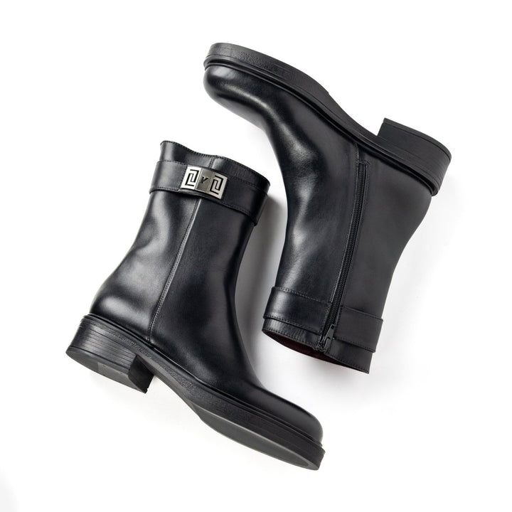Beatrice: Bottes Femme - Cuir Noir - Bleather Maroc