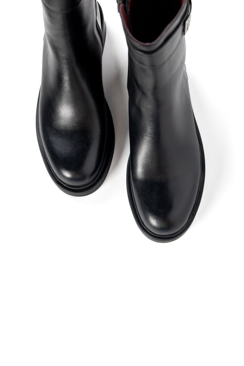 Beatrice: Bottes Femme - Cuir Noir - Bleather Maroc