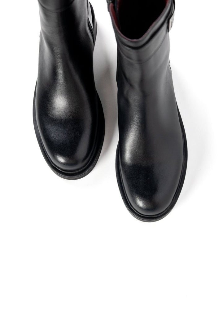 Beatrice: Bottes Femme - Cuir Noir - Bleather Maroc