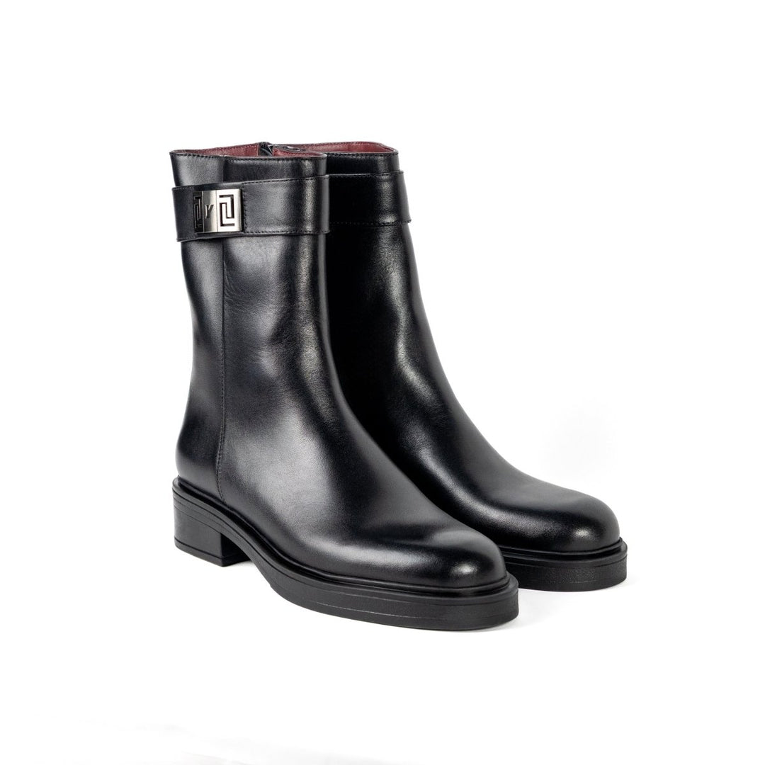 Beatrice: Bottes Femme - Cuir Noir - Bleather Maroc