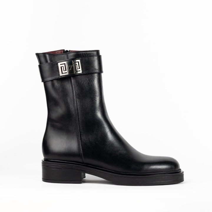 Beatrice: Bottes Femme - Cuir Noir - Bleather Maroc