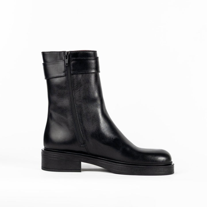 Beatrice: Bottes Femme - Cuir Noir - Bleather Maroc