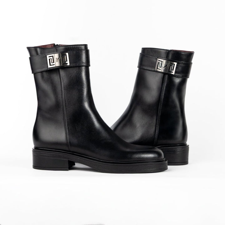 Beatrice: Bottes Femme - Cuir Noir - Bleather Maroc