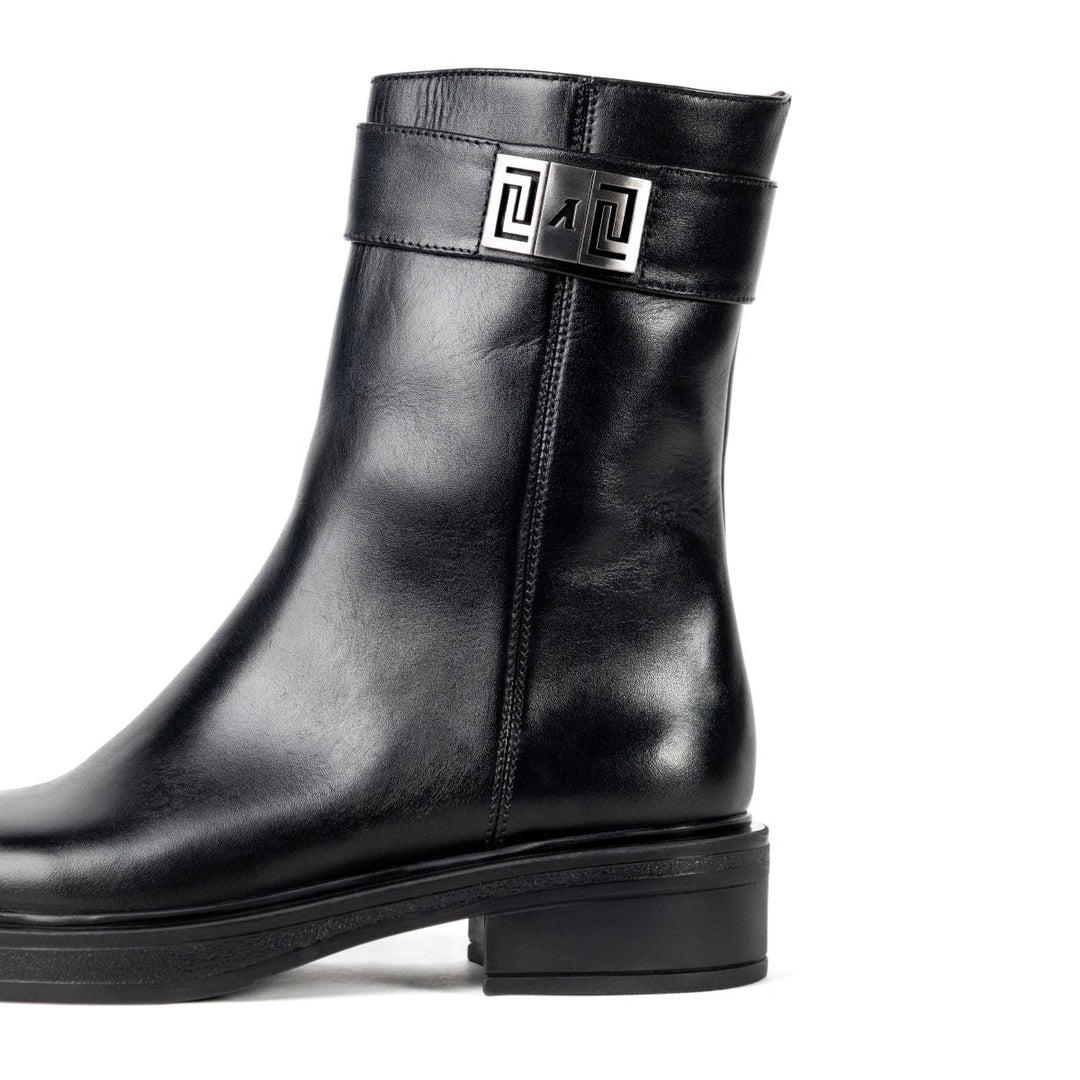 Beatrice: Bottes Femme - Cuir Noir - Bleather Maroc