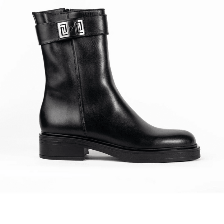 Beatrice: Bottes Femme - Cuir Noir - Bleather Maroc