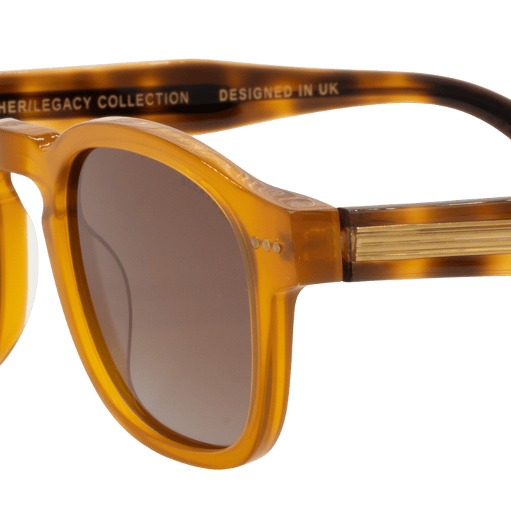 Beau: Lunettes de soleil de luxe Marron/Havane - Bleather Maroc