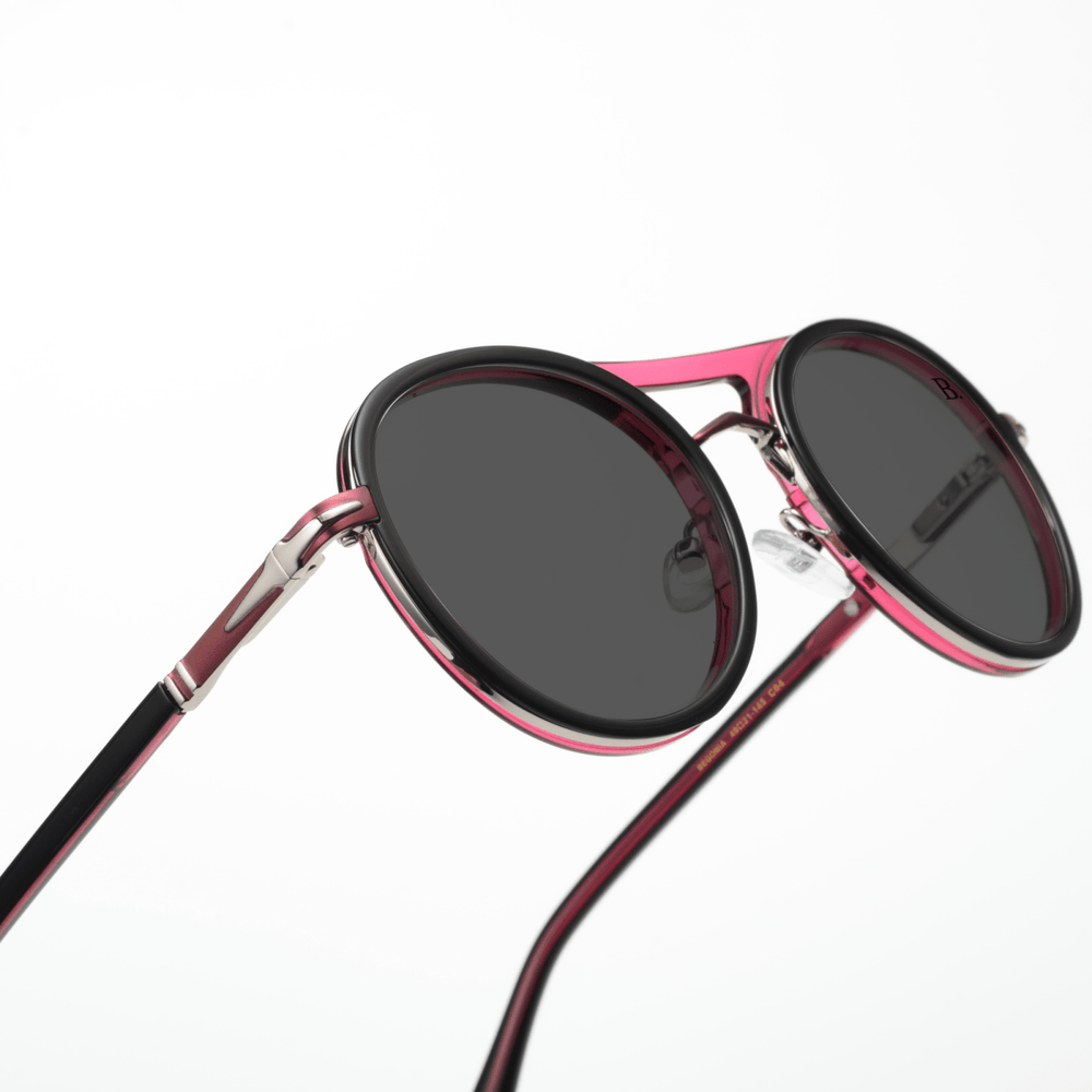 Begonia: Lunettes de soleil de luxe Rose Argenté - Bleather Maroc