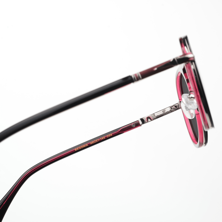 Begonia: Lunettes de soleil de luxe Rose Argenté - Bleather Maroc
