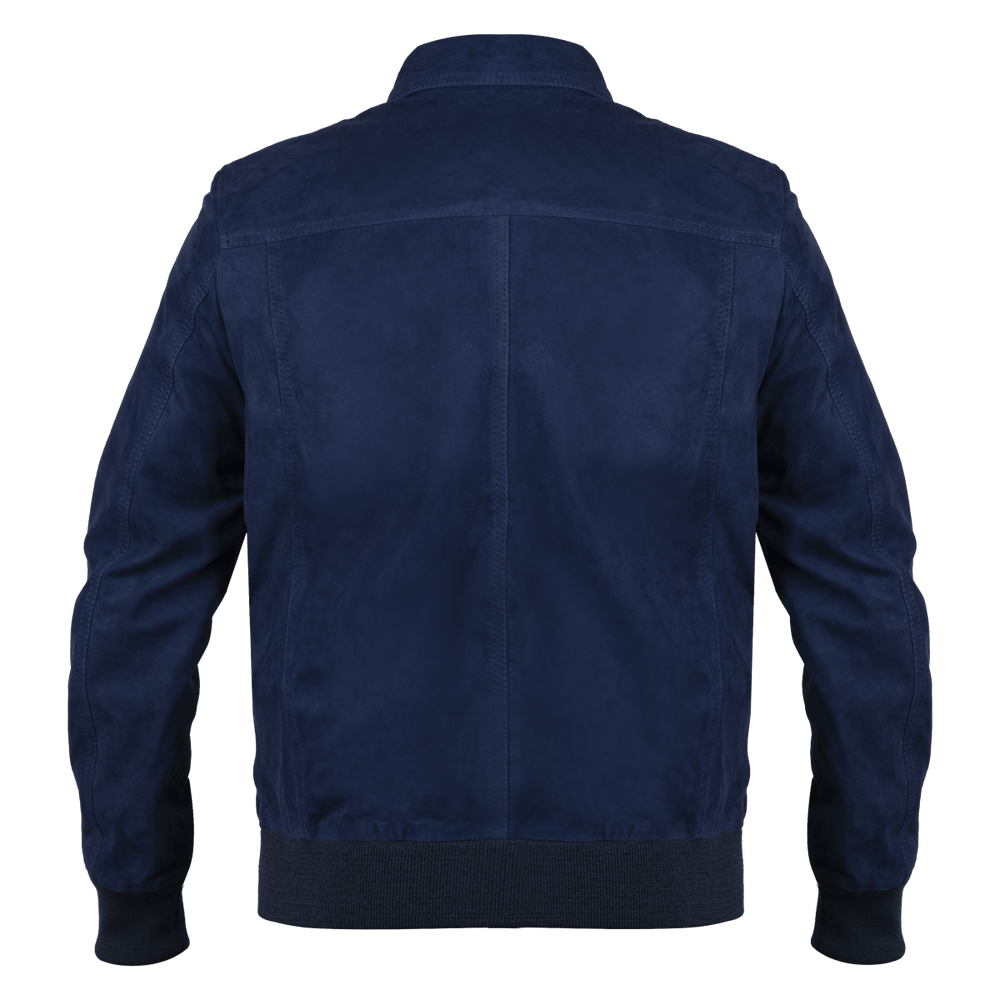 Belmont: Jacket Homme - Daim Bleu - Bleather Maroc