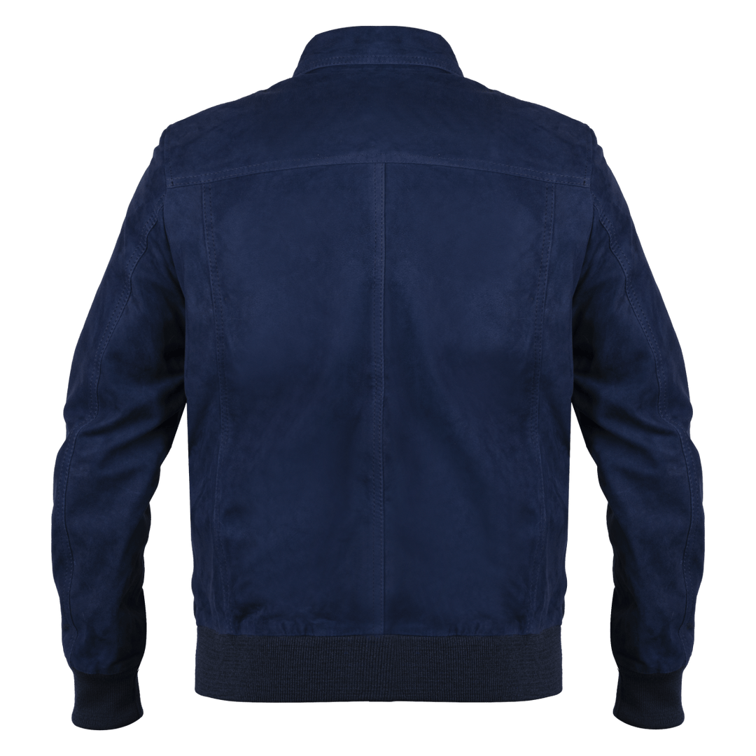 Belmont: Jacket Homme - Daim Bleu - Bleather Maroc