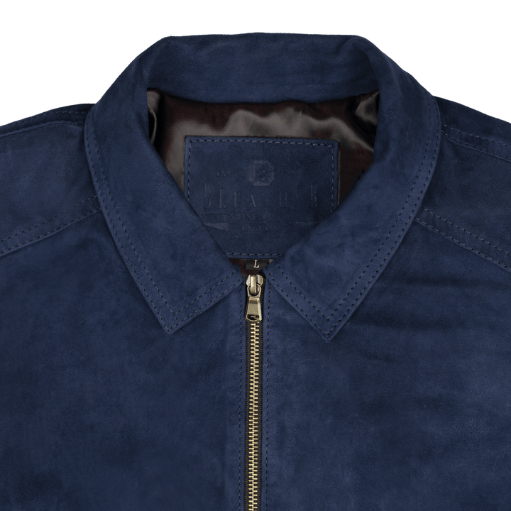 Belmont: Jacket Homme - Daim Bleu - Bleather Maroc
