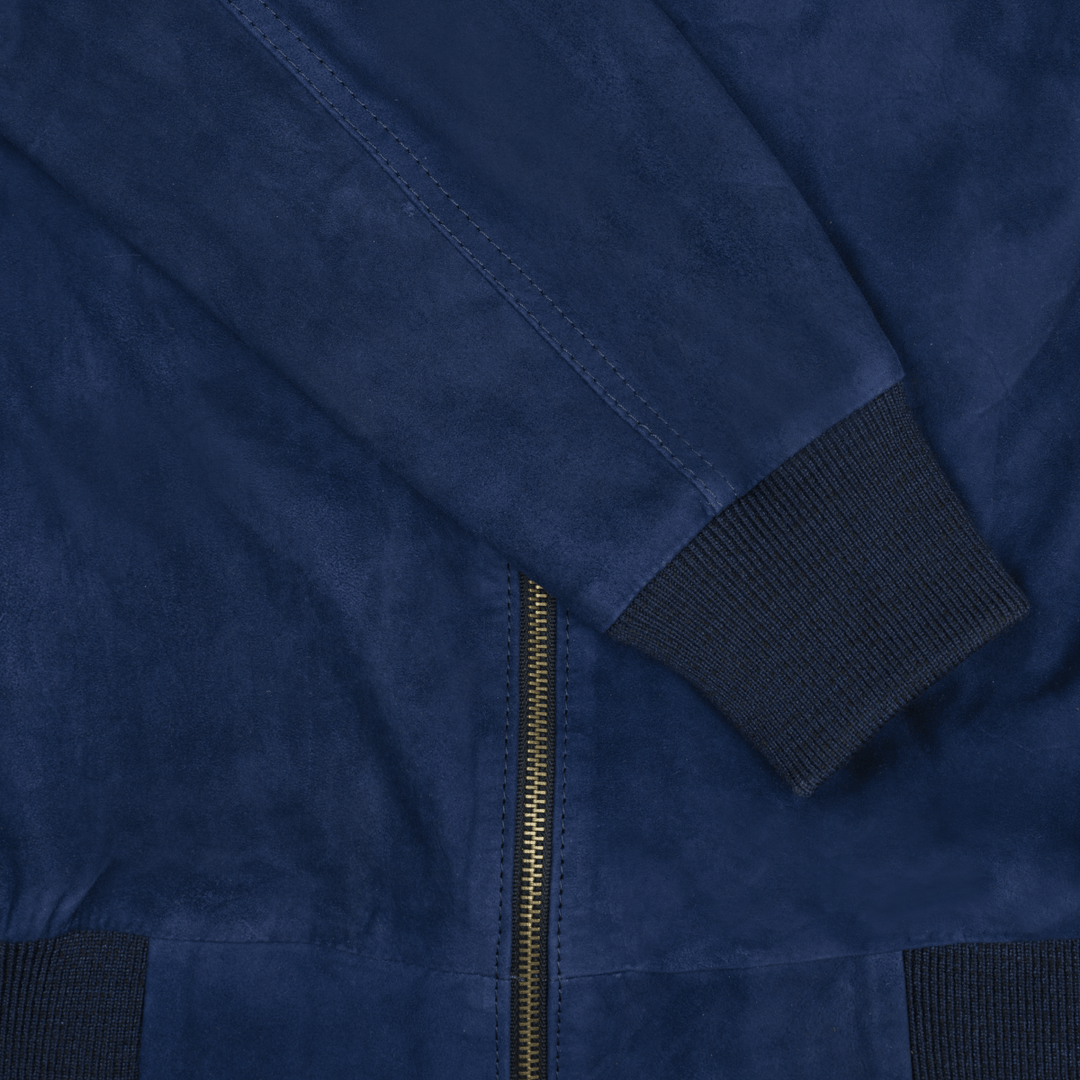 Belmont: Jacket Homme - Daim Bleu - Bleather Maroc