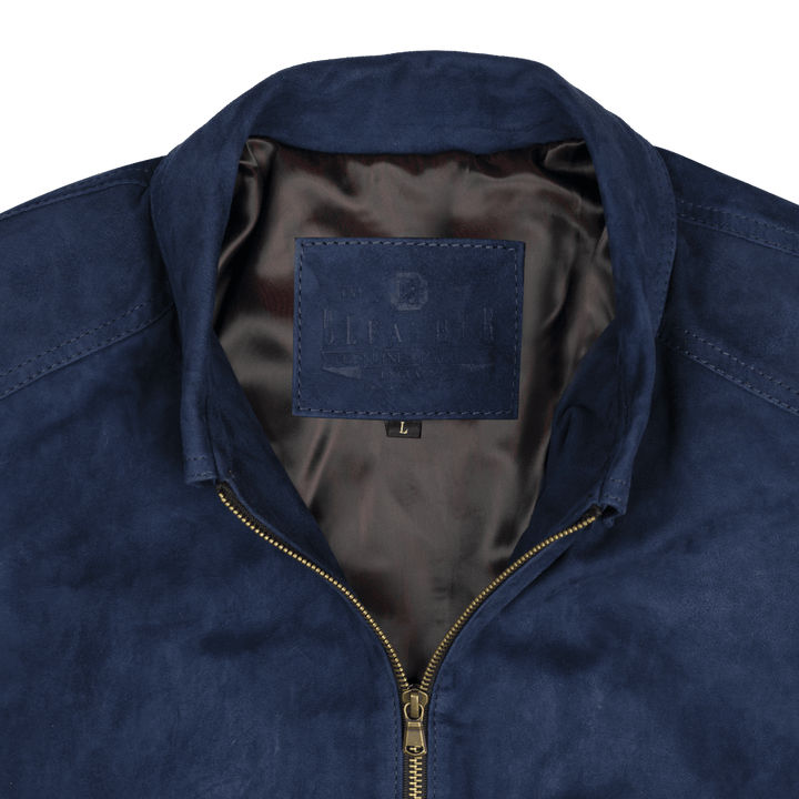 Belmont: Jacket Homme - Daim Bleu - Bleather Maroc