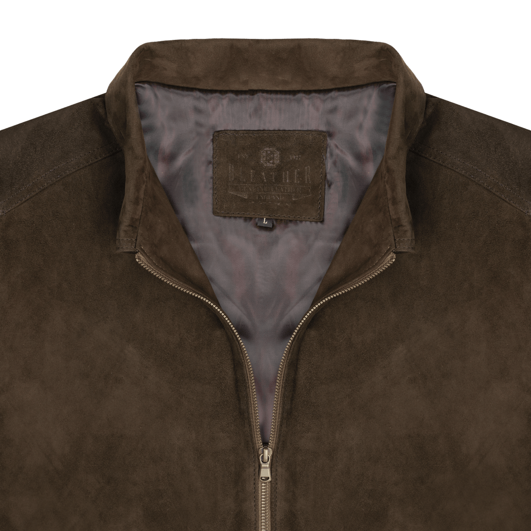 Belmont: Jacket Homme - Daim Marron - Bleather Maroc