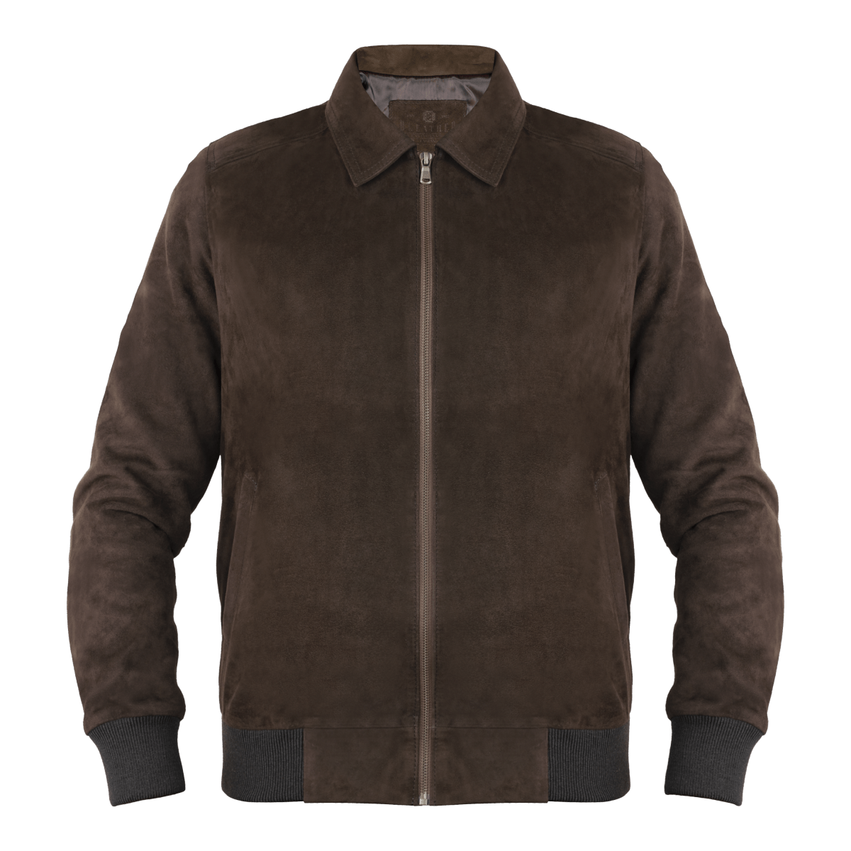 Blouson bombardier en daim marron pour homme
