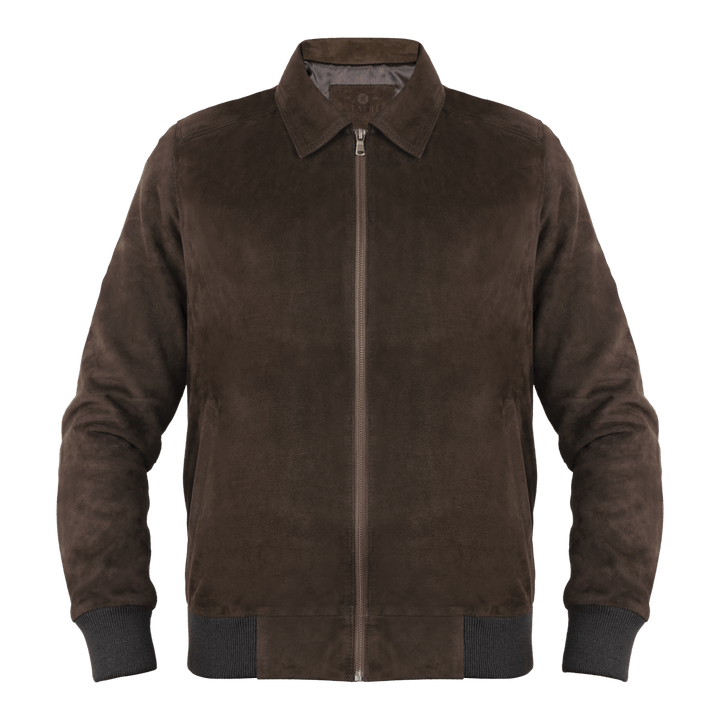 Belmont: Jacket Homme - Daim Marron - Bleather Maroc