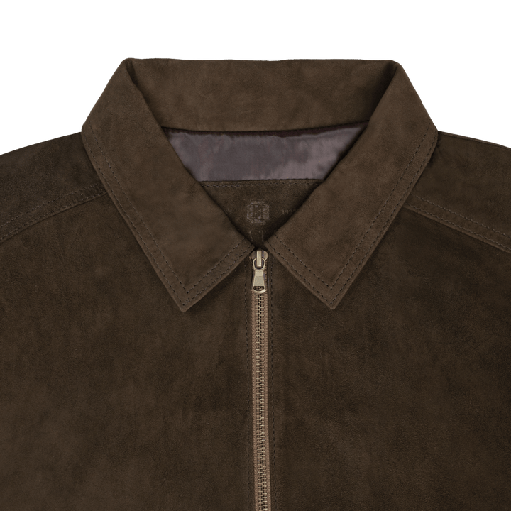 Belmont: Jacket Homme - Daim Marron - Bleather Maroc