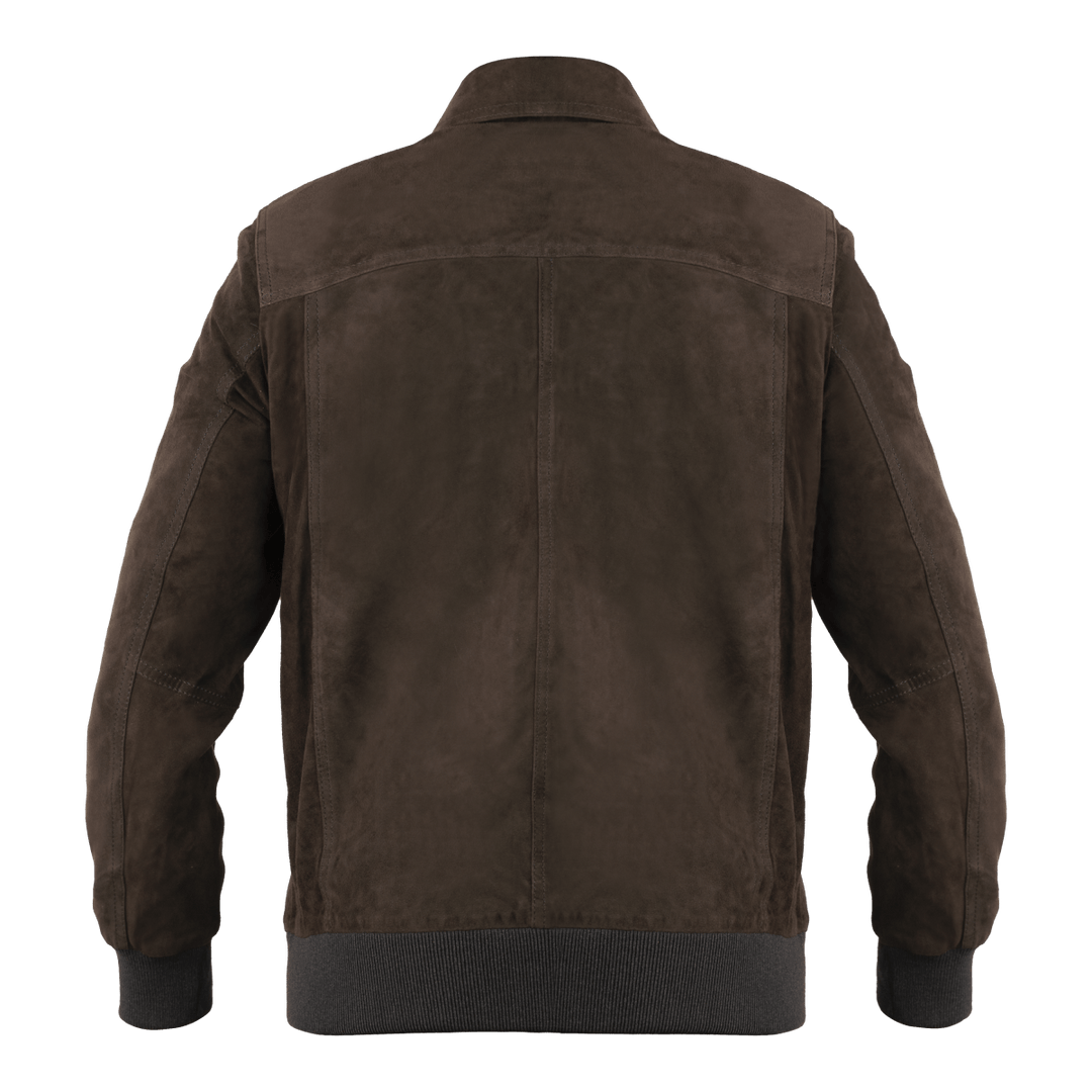 Belmont: Jacket Homme - Daim Marron - Bleather Maroc