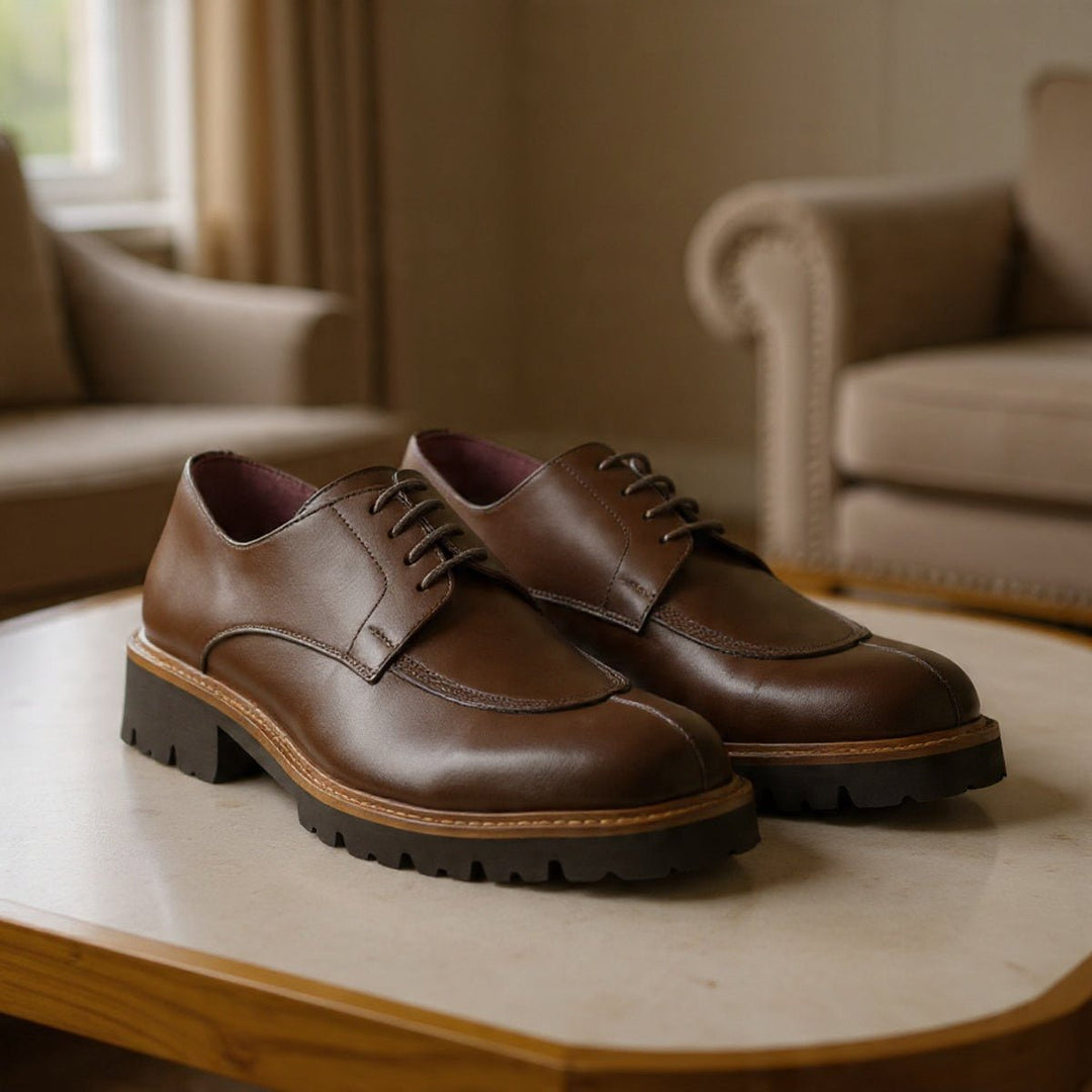 Bentley: Derby Homme - Cuir Marron - Bleather Maroc