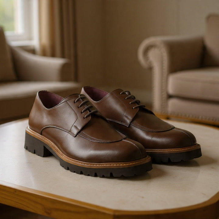 Bentley: Derby Homme - Cuir Marron - Bleather Maroc