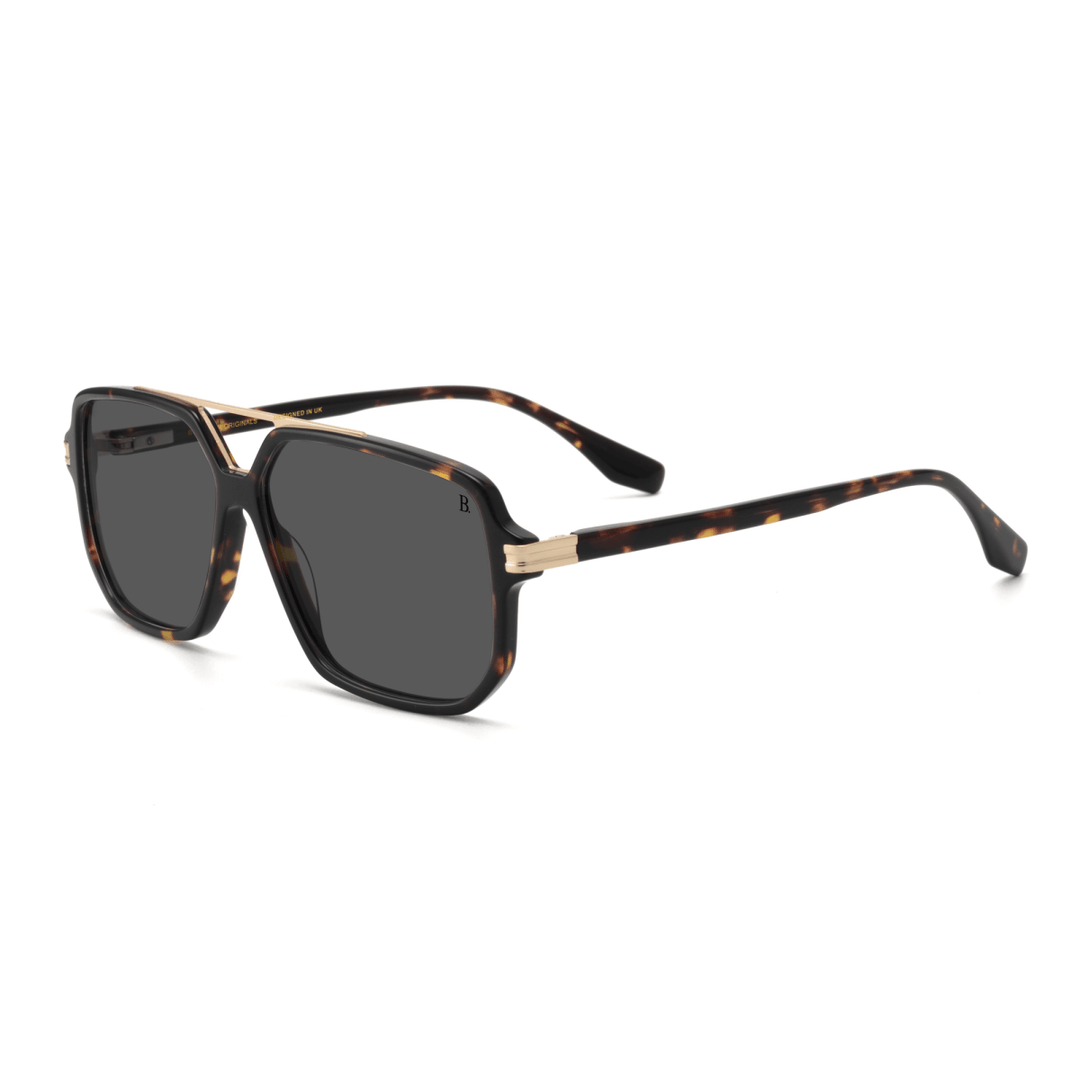 Berry: Lunettes de soleil de luxe Havane - Bleather Maroc