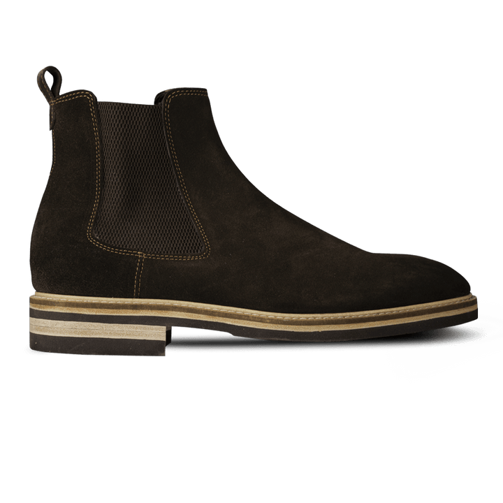 Berwick: Chelsea Boots Homme - Daim Marron - Bleather Maroc