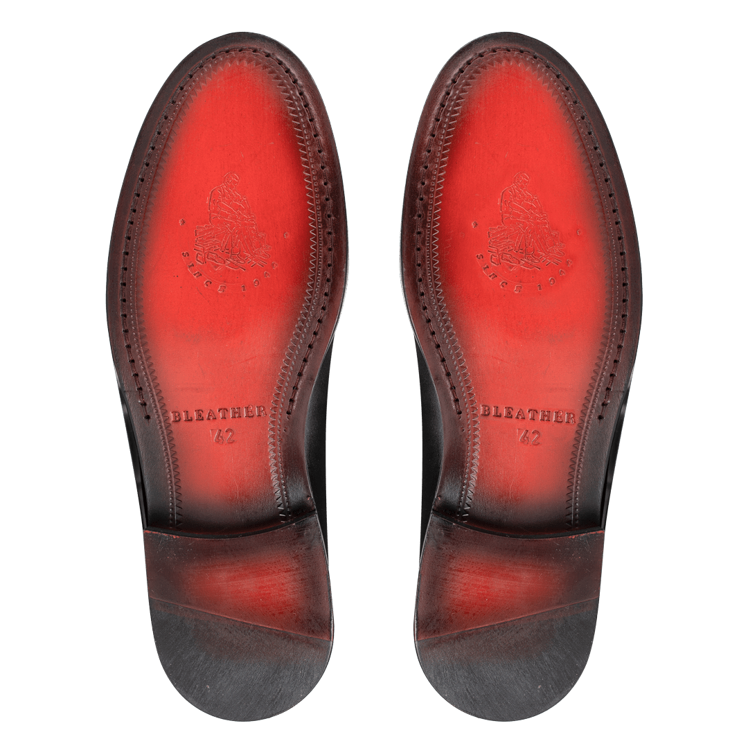 Beverley: Mocassin Homme - Cuir Noir - Bleather Maroc