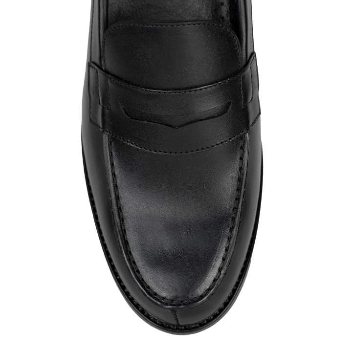 Beverley: Mocassin Homme - Cuir Noir - Bleather Maroc