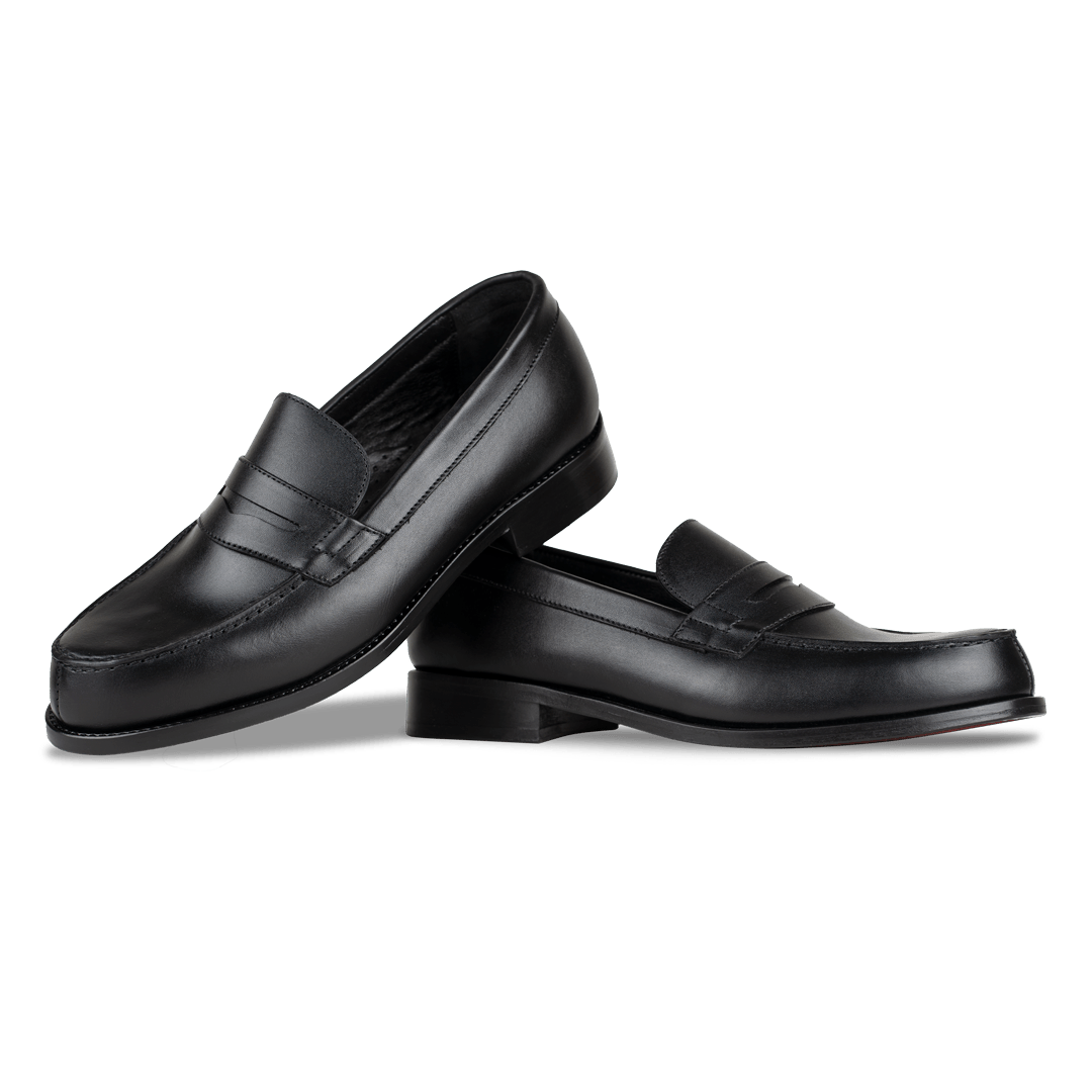 Beverley: Mocassin Homme - Cuir Noir - Bleather Maroc