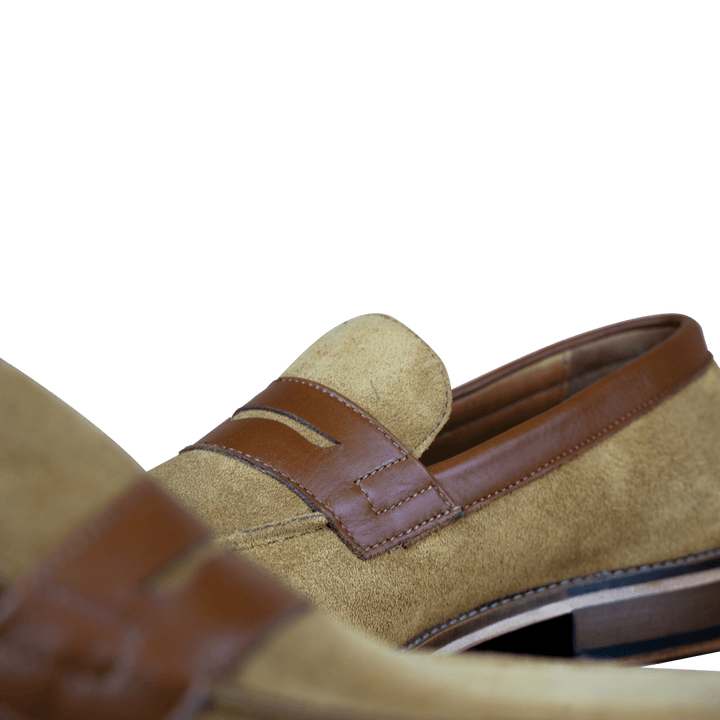 Beverley: Mocassin Homme - Daim Beige - Bleather Maroc