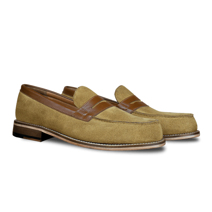 Beverley: Mocassin Homme - Daim Beige - Bleather Maroc