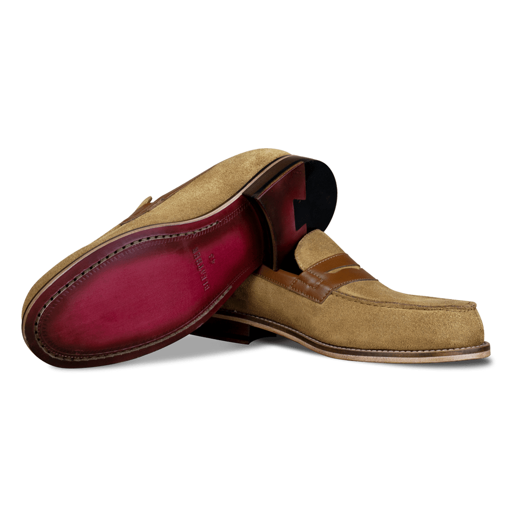 Beverley: Mocassin Homme - Daim Beige - Bleather Maroc