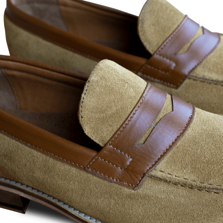 Beverley: Mocassin Homme - Daim Beige - Bleather Maroc