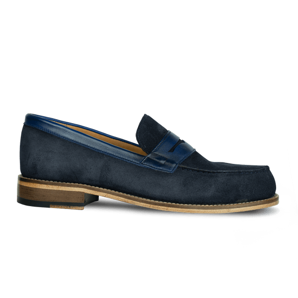 Beverley: Mocassin Homme - Daim Bleu