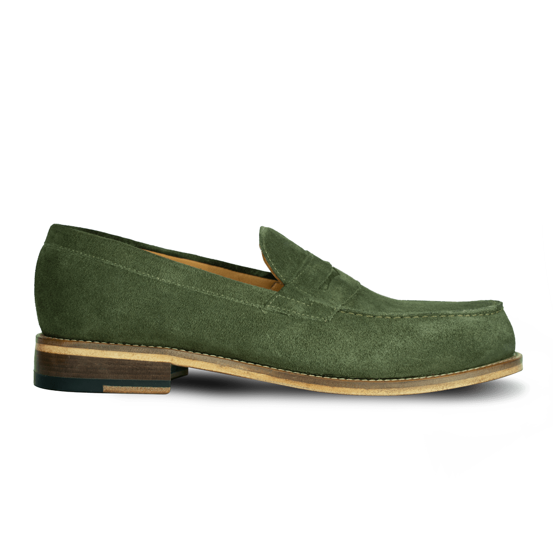 Beverley: Mocassin Homme - Daim Vert - Bleather Maroc