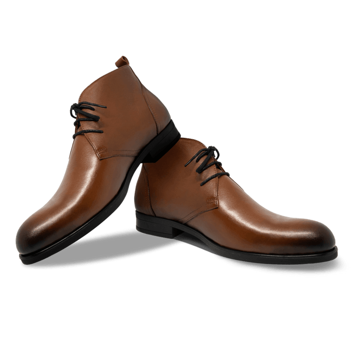 Birkenhead: Demi Bottes Homme - Caoutchouc Marron - Bleather Maroc