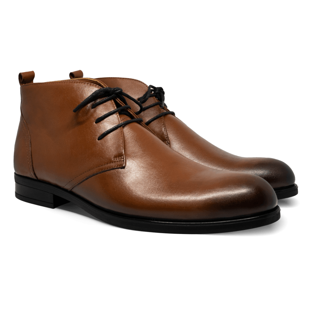 Birkenhead: Demi Bottes Homme - Caoutchouc Marron - Bleather Maroc