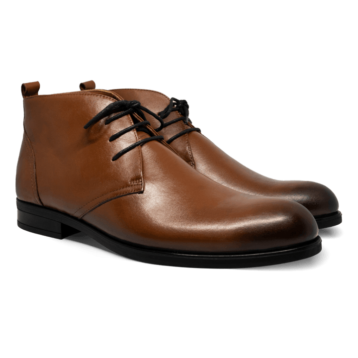 Birkenhead: Demi Bottes Homme - Caoutchouc Marron - Bleather Maroc