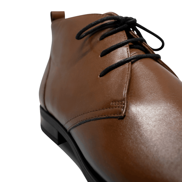 Birkenhead: Demi Bottes Homme - Caoutchouc Marron - Bleather Maroc