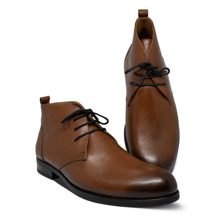 Birkenhead: Demi Bottes Homme - Caoutchouc Marron - Bleather Maroc