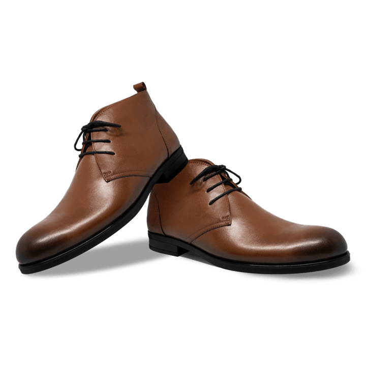 Birkenhead: Demi Bottes Homme - Caoutchouc Marron - Bleather Maroc