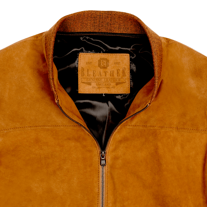 Bomber: Jacket Homme - daim tabac - Bleather Maroc