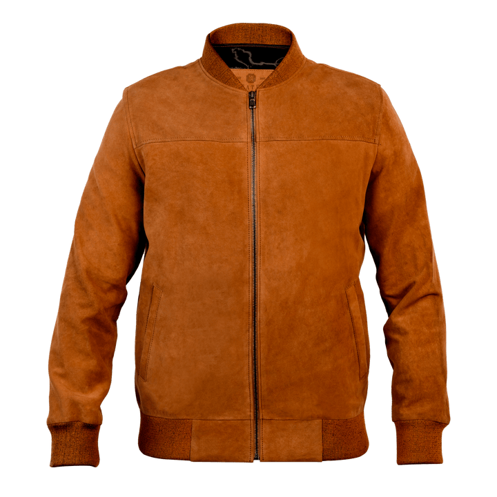 Bomber: Jacket Homme - daim tabac - Bleather Maroc