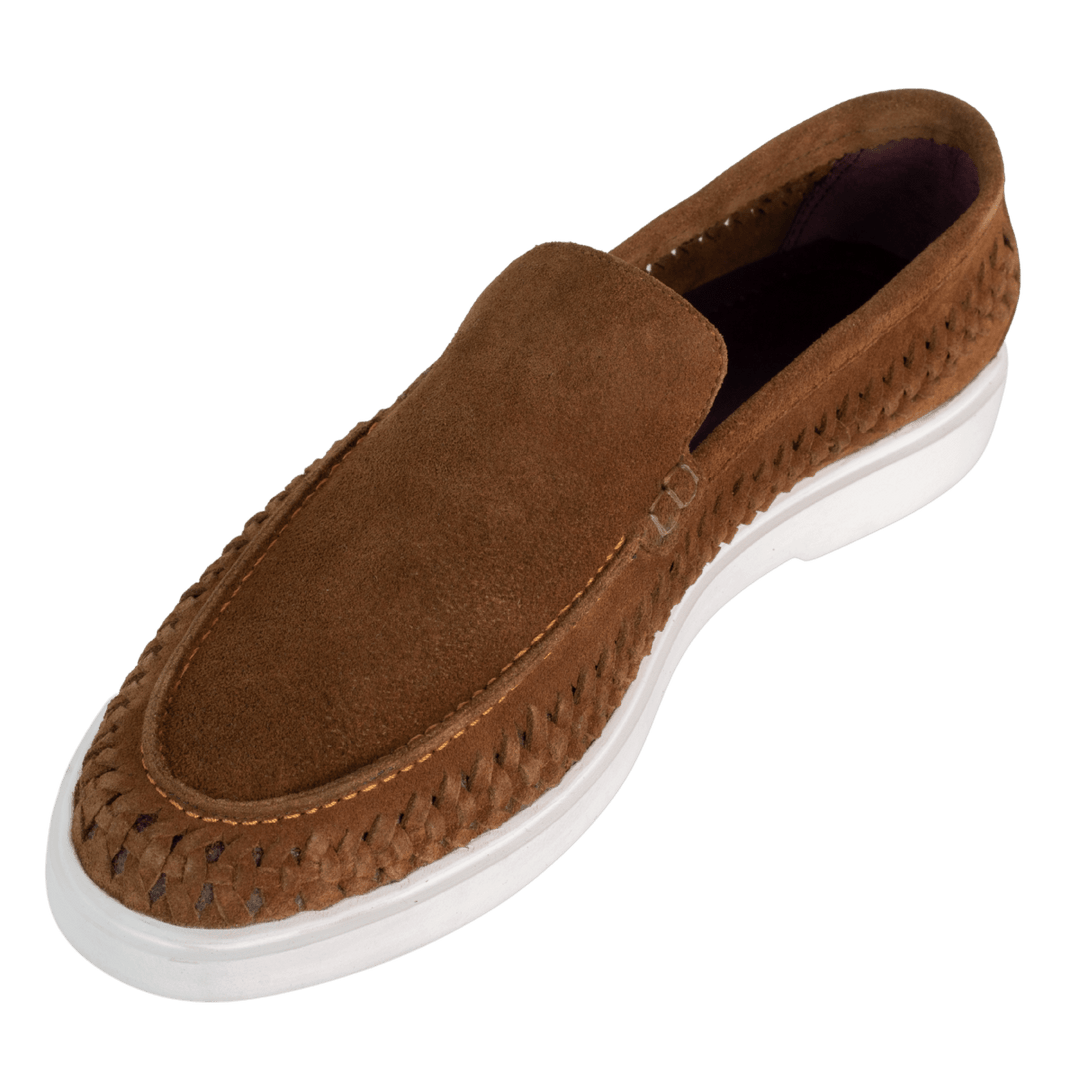 Boris : Mocassin Homme - Daim Camel - Bleather Maroc