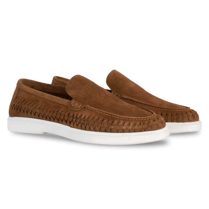 Boris : Mocassin Homme - Daim Camel - Bleather Maroc
