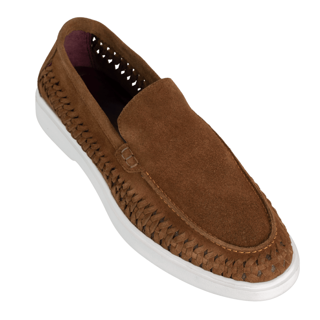 Boris : Mocassin Homme - Daim Camel - Bleather Maroc