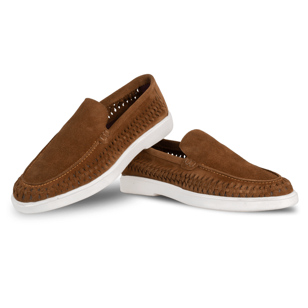 Boris : Mocassin Homme - Daim Camel - Bleather Maroc